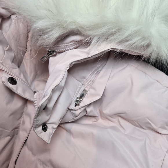 Wenven Puffer Coat Pink Women's 2X Faux Fur Long Jacket - Picture 7 of 13